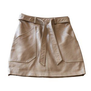 Taupe Faux Leather Skirt Size S